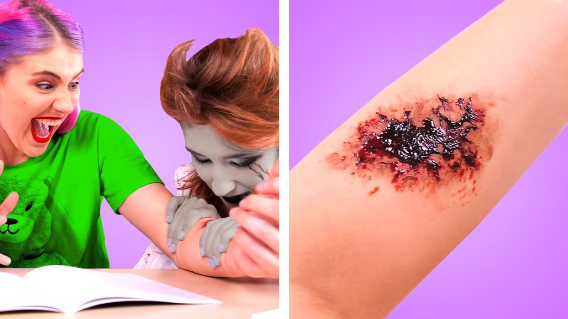 ZOMBIE AT SCHOOL! Funny School Pranks & DIY Zombie School Supplies by Crafty Panda