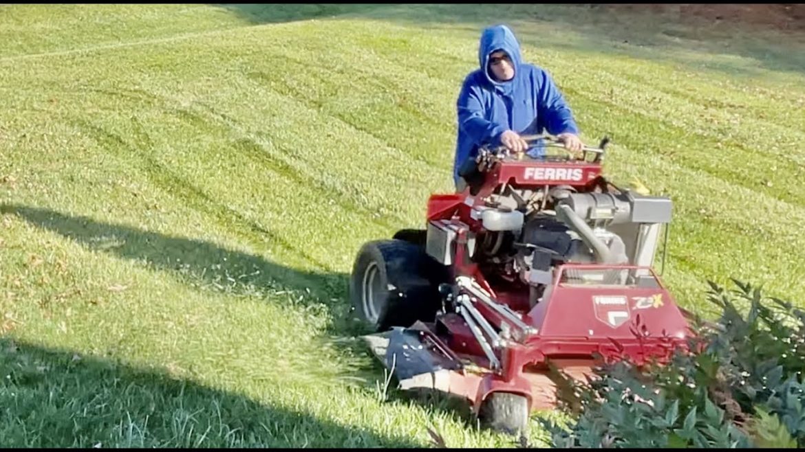 ITS FREEZING BUT WE ARE STILL MOWING A LAWN!