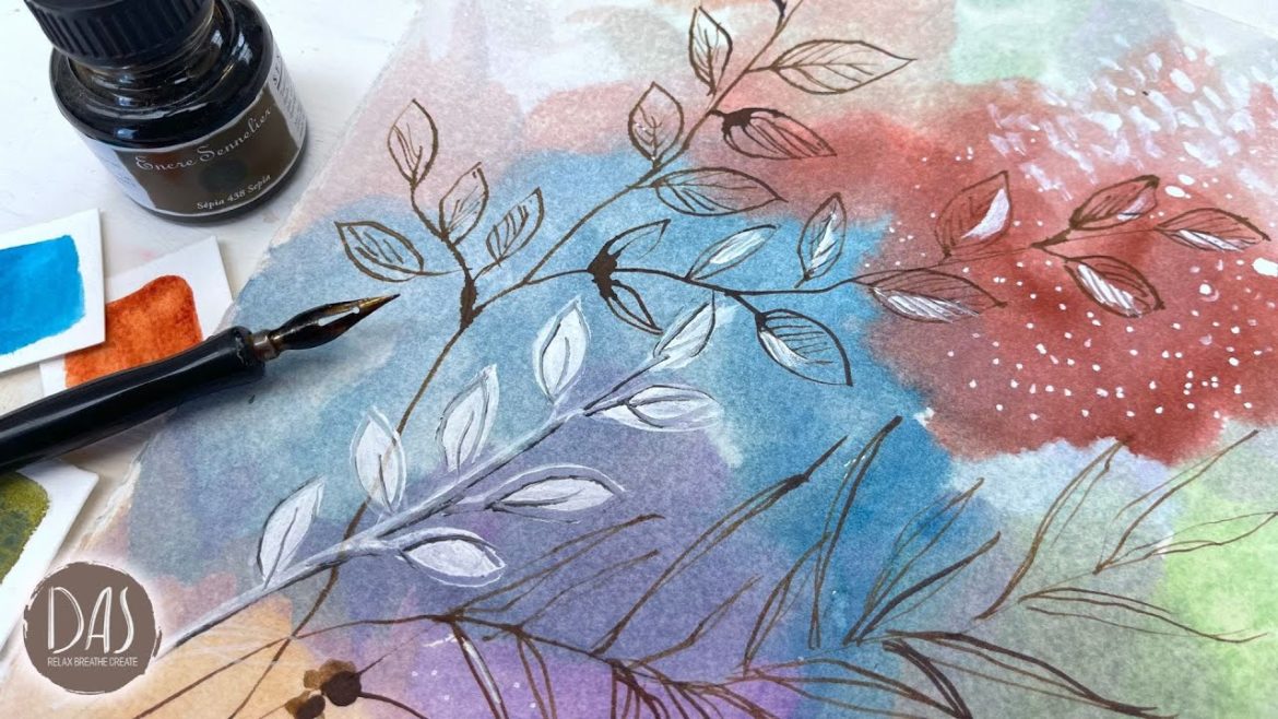 How to Paint an Easy Pen and Ink and Watercolor Nature Abstract Doodle How to Paint an Easy Pen and Ink and Watercolor Nature Abstract Doodle