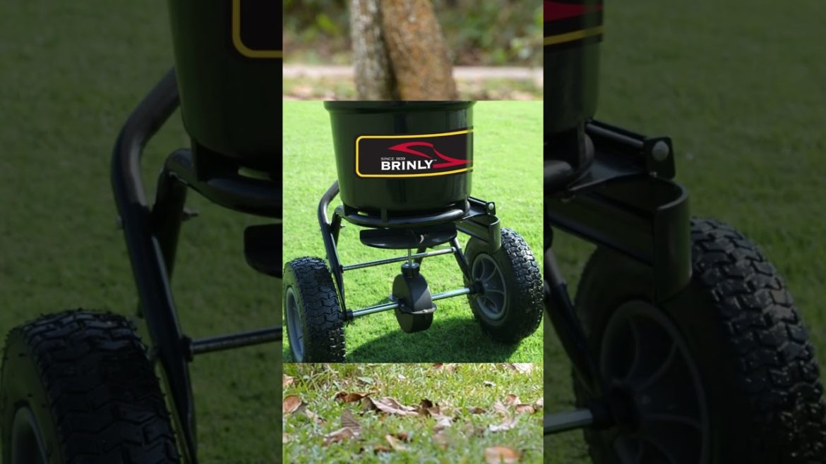 A Push Spreader with Side Deflector Kit