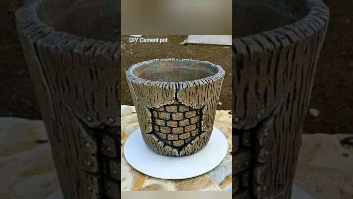 Garden flower pot handmade #cementcraft