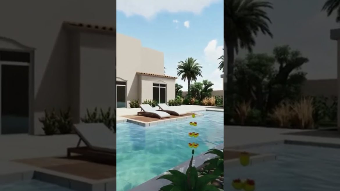 Why Is private villa Backyard Landscaping & Swimming Pool Construction #shorts