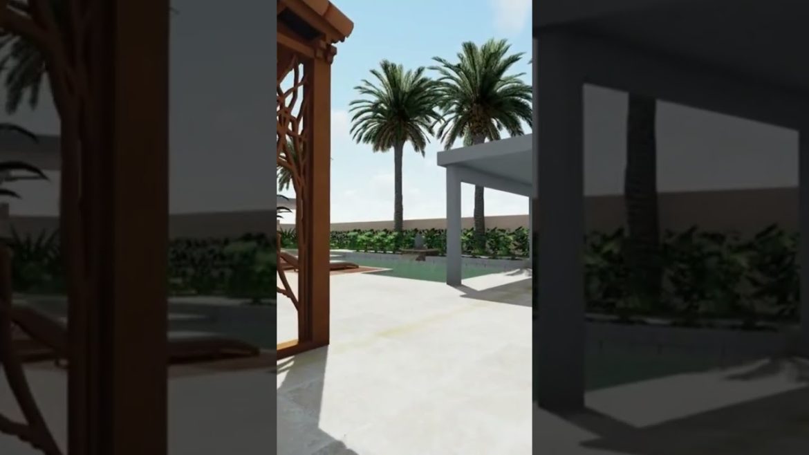 Backyard Landscaping & Swimming Pool Construction for Private Villa #shorts