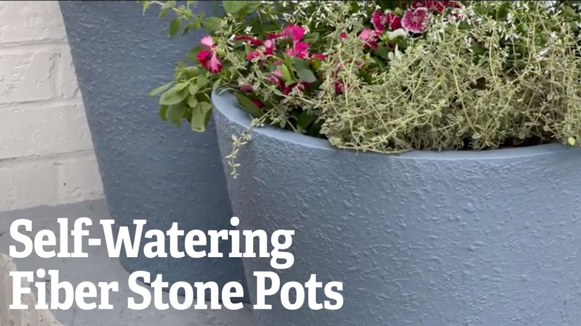 Self-Watering Fiber Stone Pots