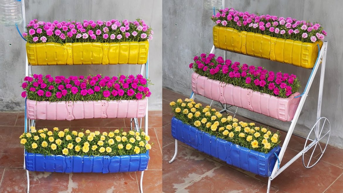 3 Tier Vertical Garden Ideas Beautiful Flowers With Plastic Bottles