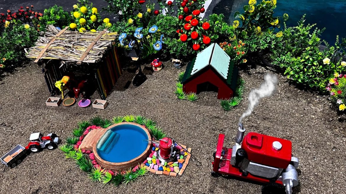 DIY Mini Farm Diorama With House For Cow and Sheep | How Mini Hand Pumb Supply Water Pool