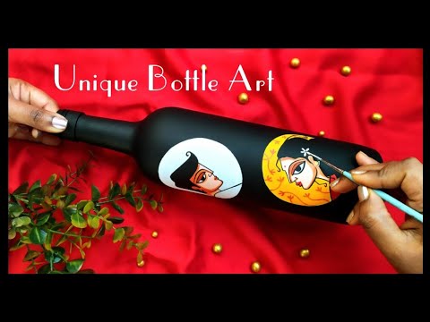 DIY Unique Bottle Art Tutorial For Valentine's Day | How Draw On Bottle | @ColourWingsbySurabhi DIY Unique Bottle Art Tutorial For Valentine's Day | How Draw On Bottle | @ColourWingsbySurabhi