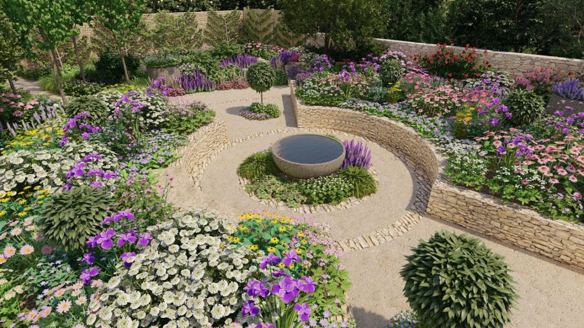Amazing Cottage Garden Design Animation | Full HD | Design by Lynne Marcus