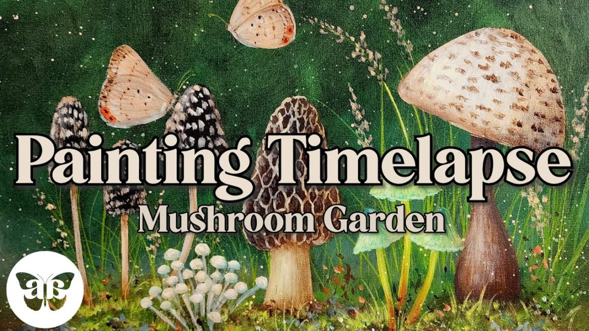 At a Glance - "Mushroom Garden" Acrylic Painting Time-Lapse
