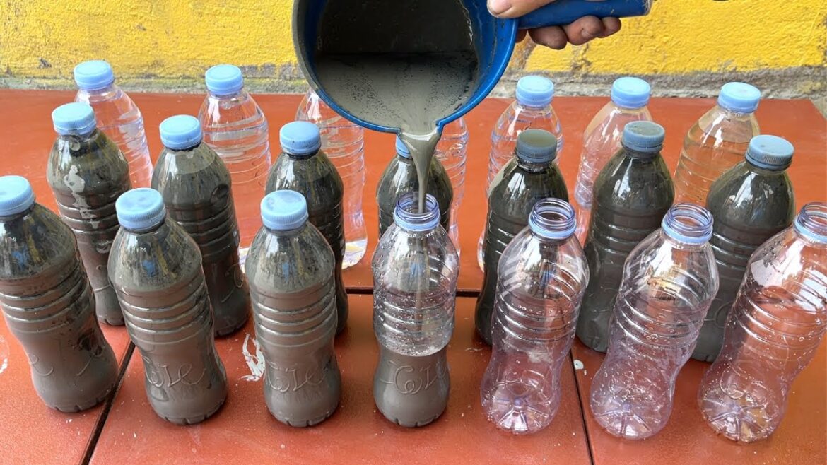 Cool and Beautiful - Good Tips With Cement And Recycled Plastic Bottles To Decorate Your Garden