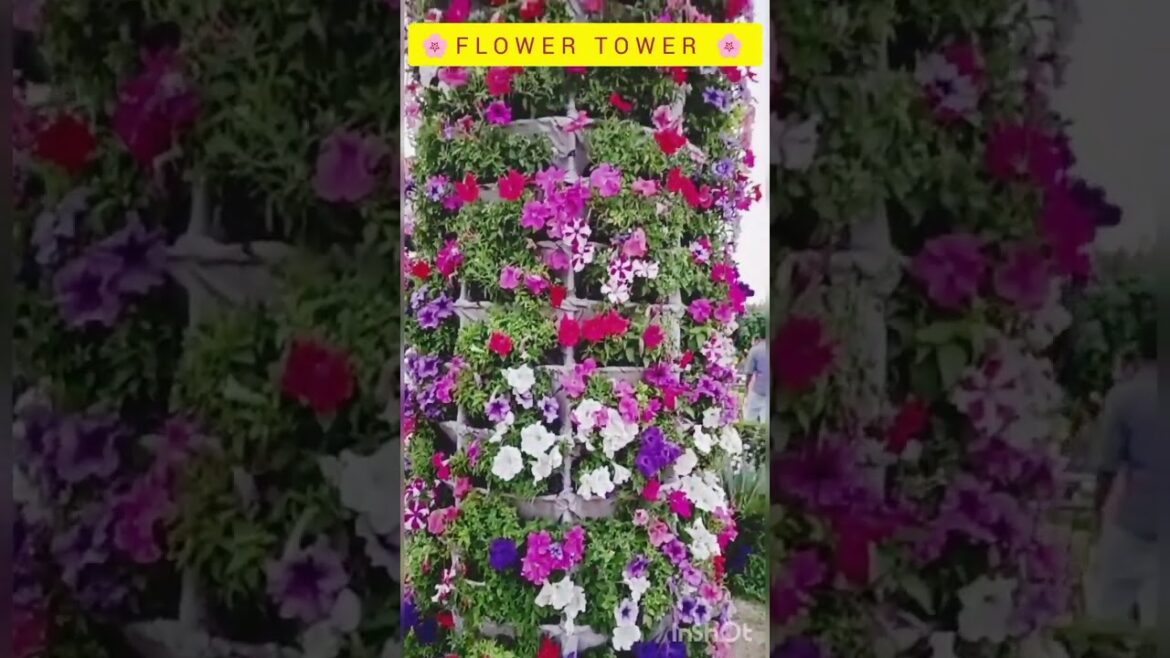 Vertical Gardening: Transform Your Space with a Flower Tower. Like Share and Subscribe for More.