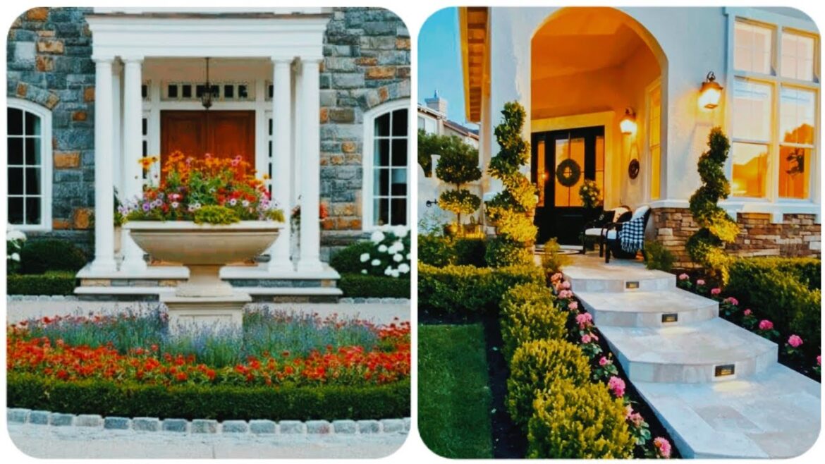 Most Beautiful Front yard garden landscaping design ideas 2023 ! main enterens garden decor ideas 😍😍
