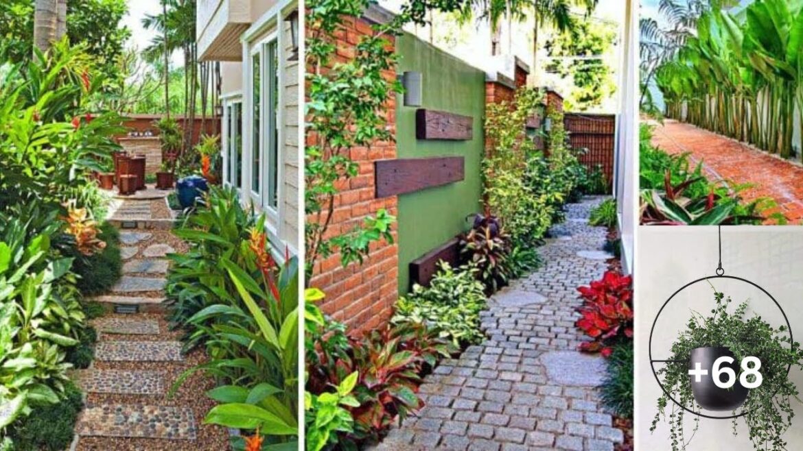 68 Beautiful Ideas You Can Try Now “Landscaping Along the Wall”