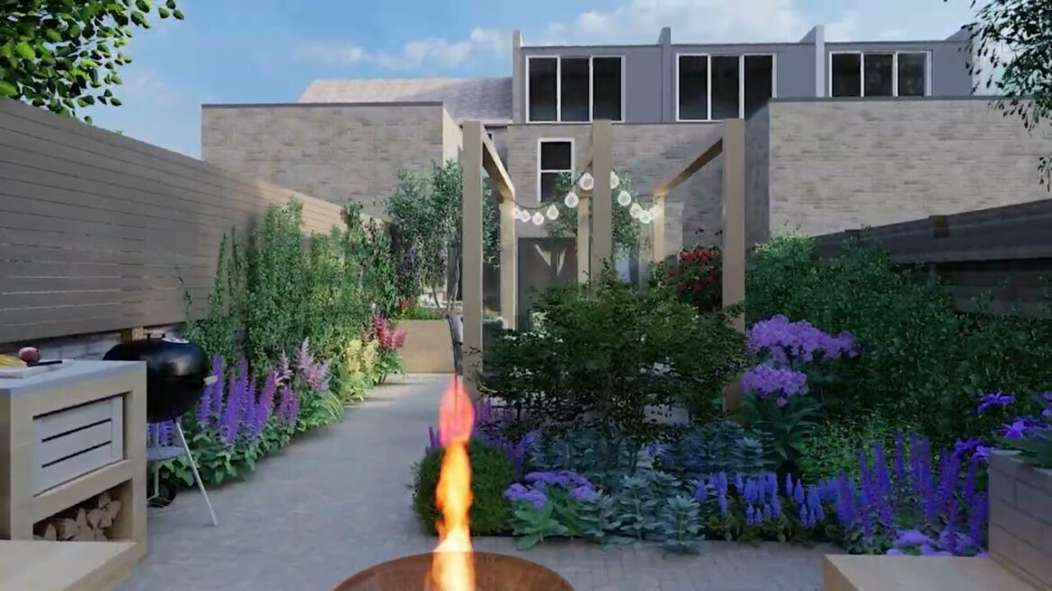 Small Mediterranean Garden Design in Hampstead, London Small Mediterranean Garden Design in Hampstead, London