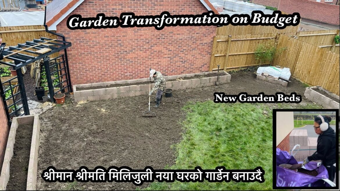 Backyard Garden Transformation on Budget | Building Durable Garden Beds | Flower bed | GardeningVlog