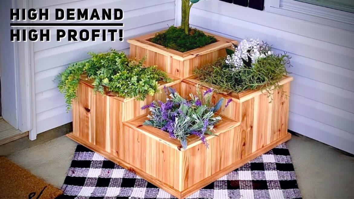 Multi-Tiered Picket Planter- Low Cost High Profit - Make Money Woodworking