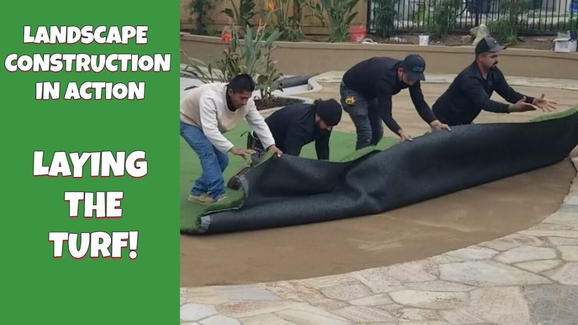 Landscape Construction in Action   Laying the Turf
