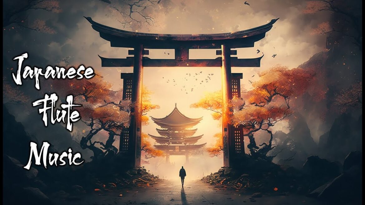 Japanese landscape with flute sound background [Sleep, meditate, study, relax gently]