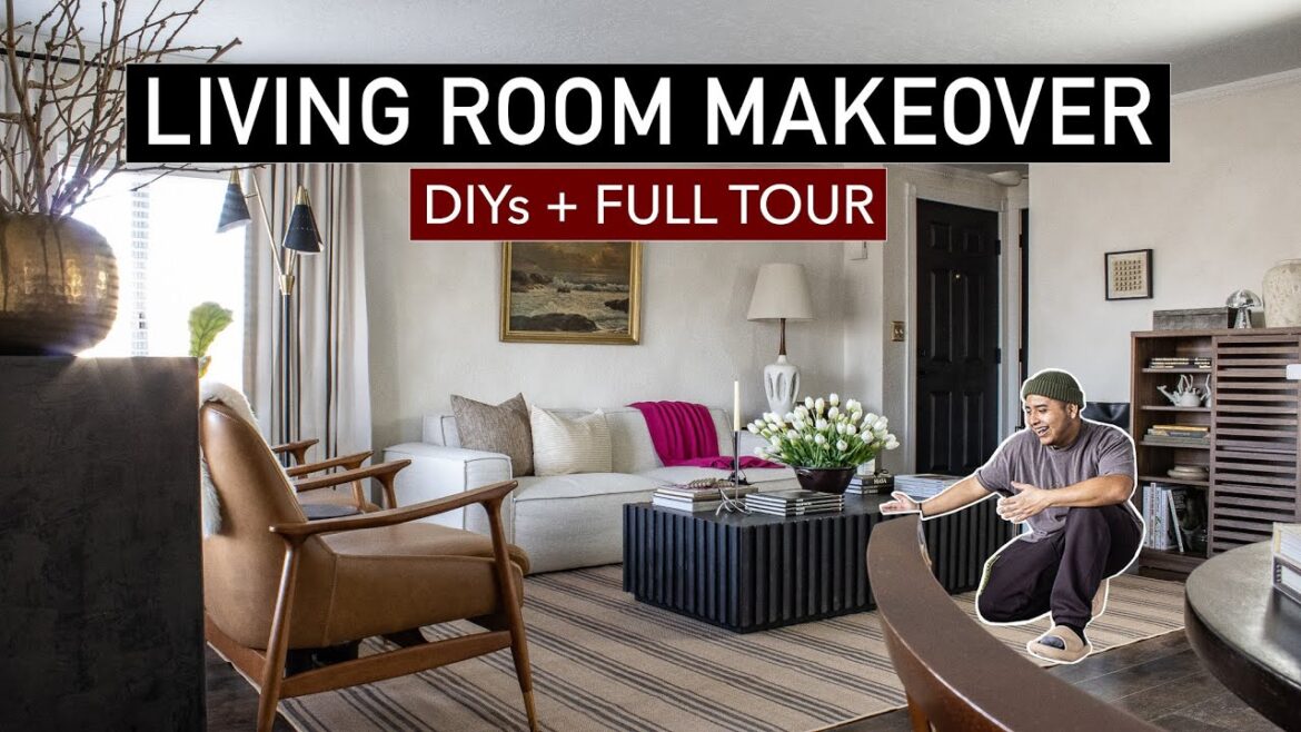 UNIQUE LIVING ROOM MAKEOVER (DIYs + full tour)