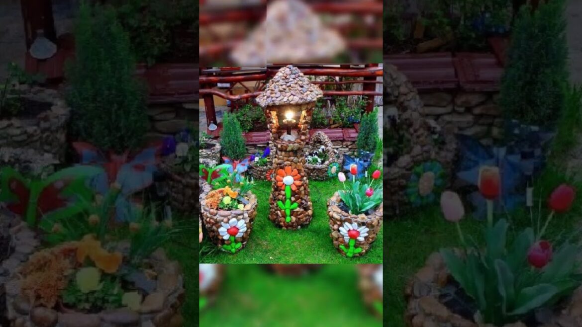 very colorful stone gardening ideas #shorts #plantscorner #gardening #gardeningtips #gardeningideas