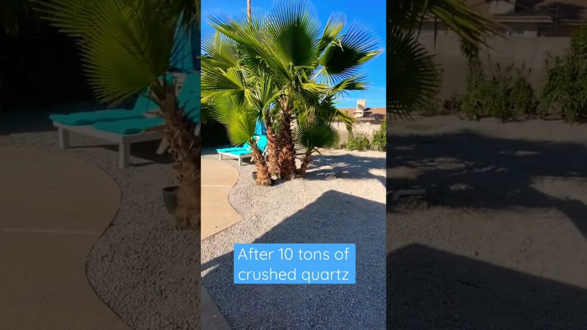 DIY backyard landscaping rock before and after