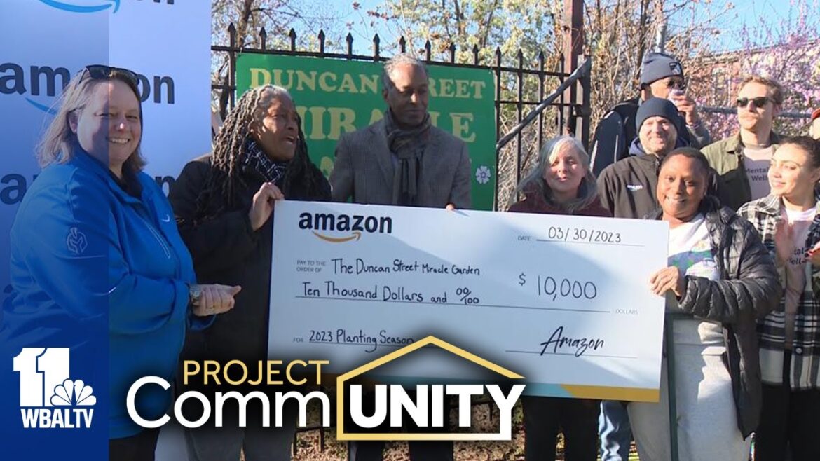 Community garden gets big boost of supplies, volunteers from Amazon
