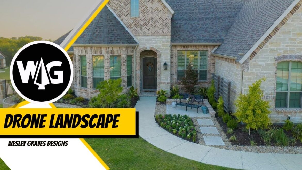 Drone Front Yard Landscape Installation Drone Front Yard Landscape Installation