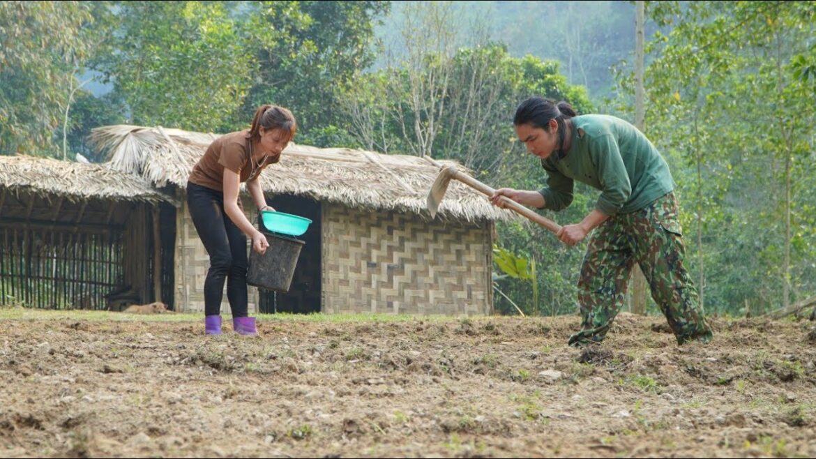 gardening with girlfriends growing vegetables, survival alone