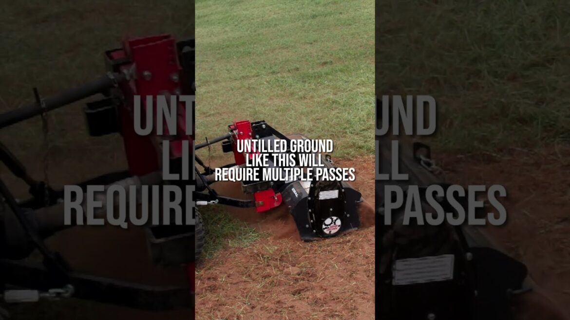 TILLING A GARDEN IN VIRGIN GROUND WITH A SUBCOMPACT TRACTOR