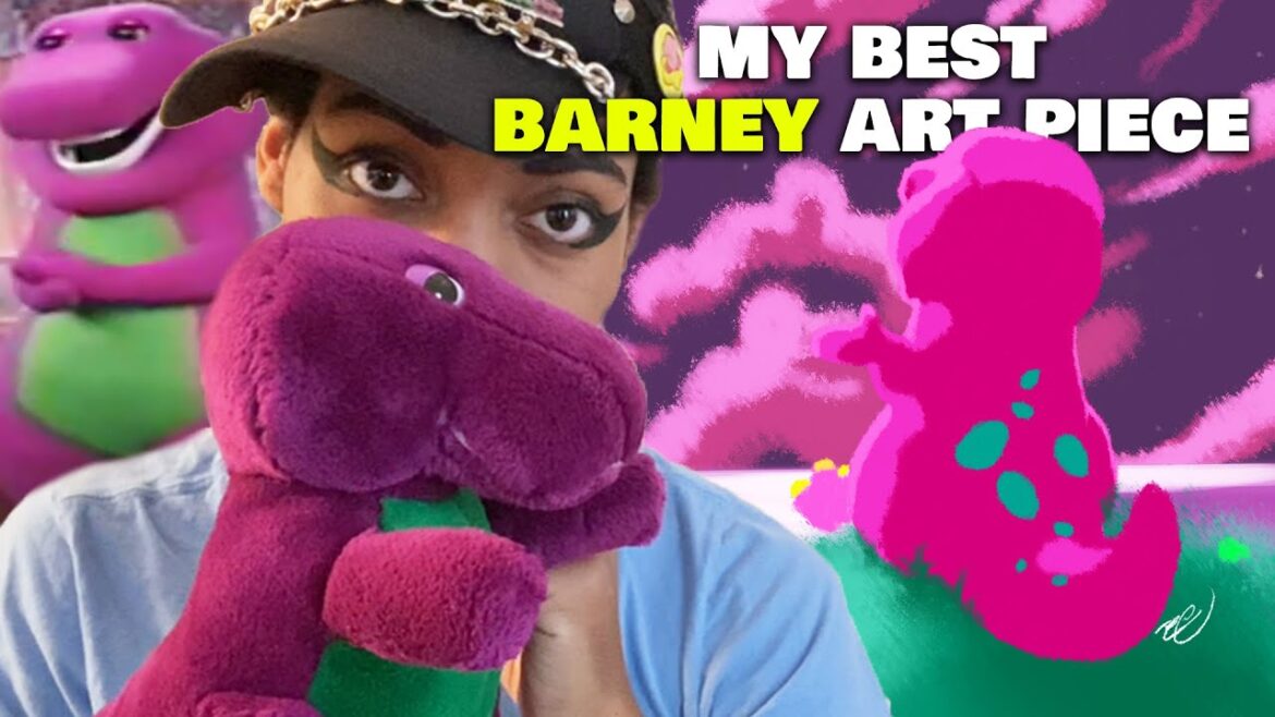 The Best BARNEY the Dinosaur Painting I've Ever Done