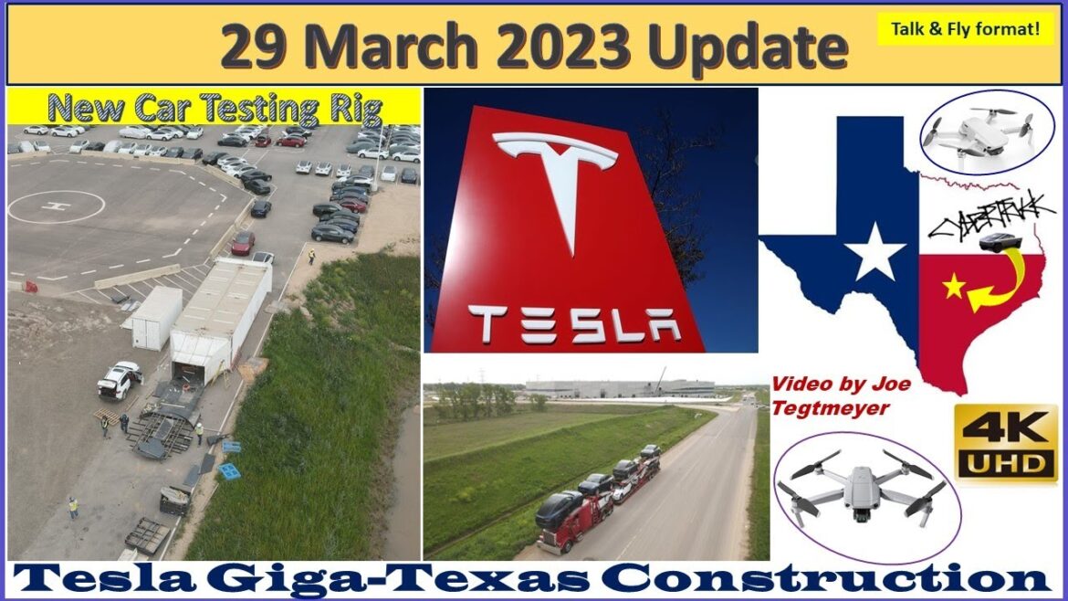 New Wind Tunnel Testing Rig, Model Y Prod Hits a New Gear! 29 March 2023 Giga Texas Updates(08:15AM)