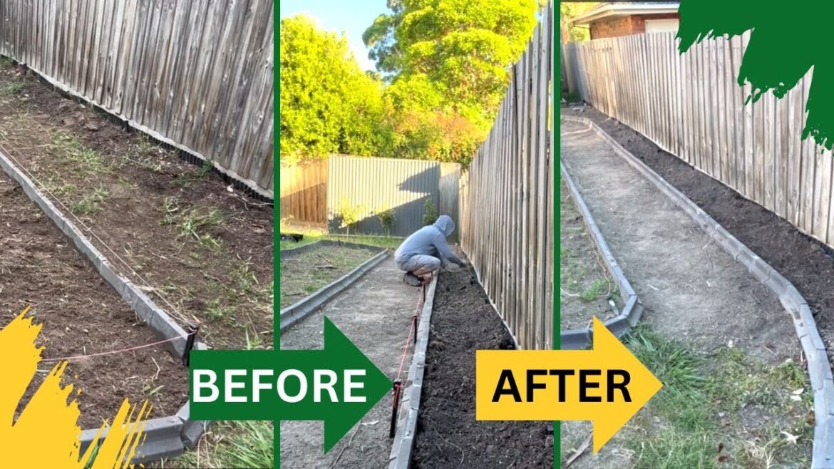 Backyard Landscaping DIY, building garden bed with stone borders, what a transformation! MUST SEE!!