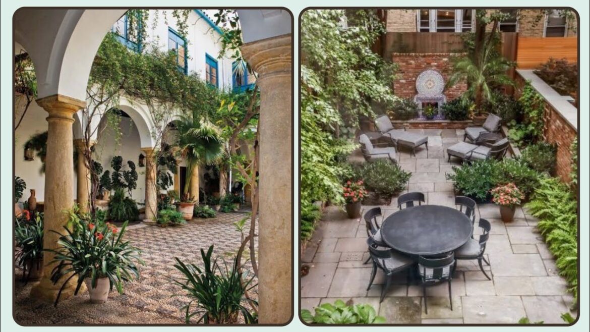 Small Courtyard Garden Ideas - House Backyard Lawn Landscape