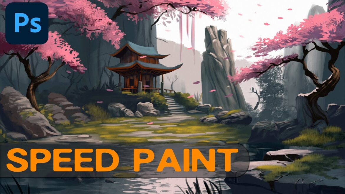 Japanese Garden - Digital Painting Process / Speed Painting