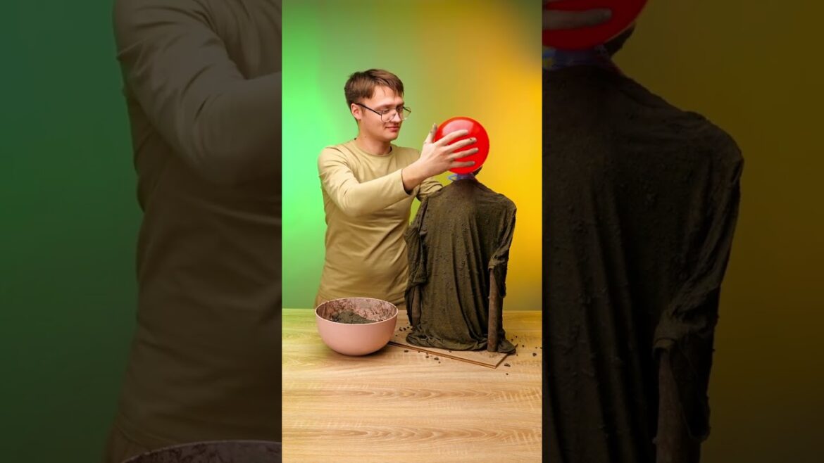 Amazing Garden Sculpture Out Of Cement! That's Crazy! #woodmood #diy #shorts #cement