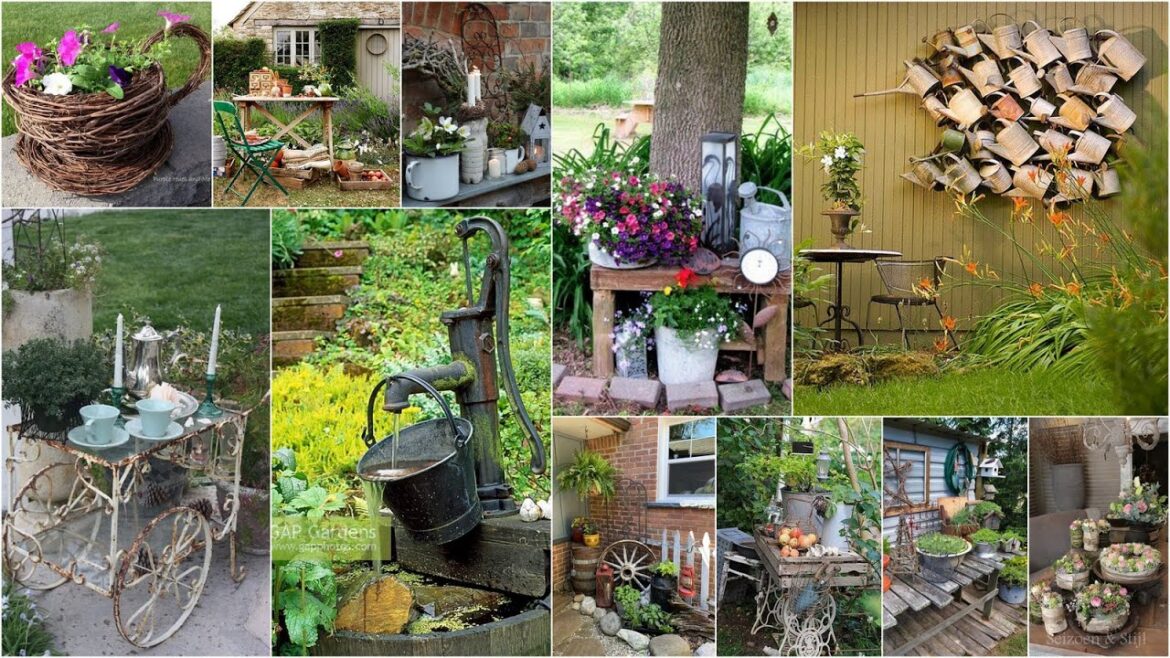 60+ Latest Rustic Garden Decorating Ideas | Vintage Garden Ideas