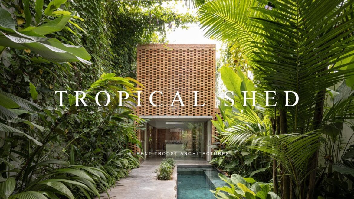 Contemporary Office Design Next To The House Features A Garden Courtyard & Trellises For Vines Contemporary Office Design Next To The House Features A Garden Courtyard & Trellises For Vines