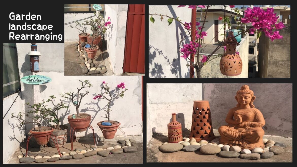 #gardenlandscape #pebbles rearranging garden landscapes