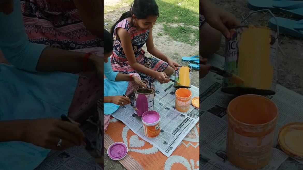 Waste colour container recycling ideas #diy #garden #recycling #craft #shorts #youtubeshorts