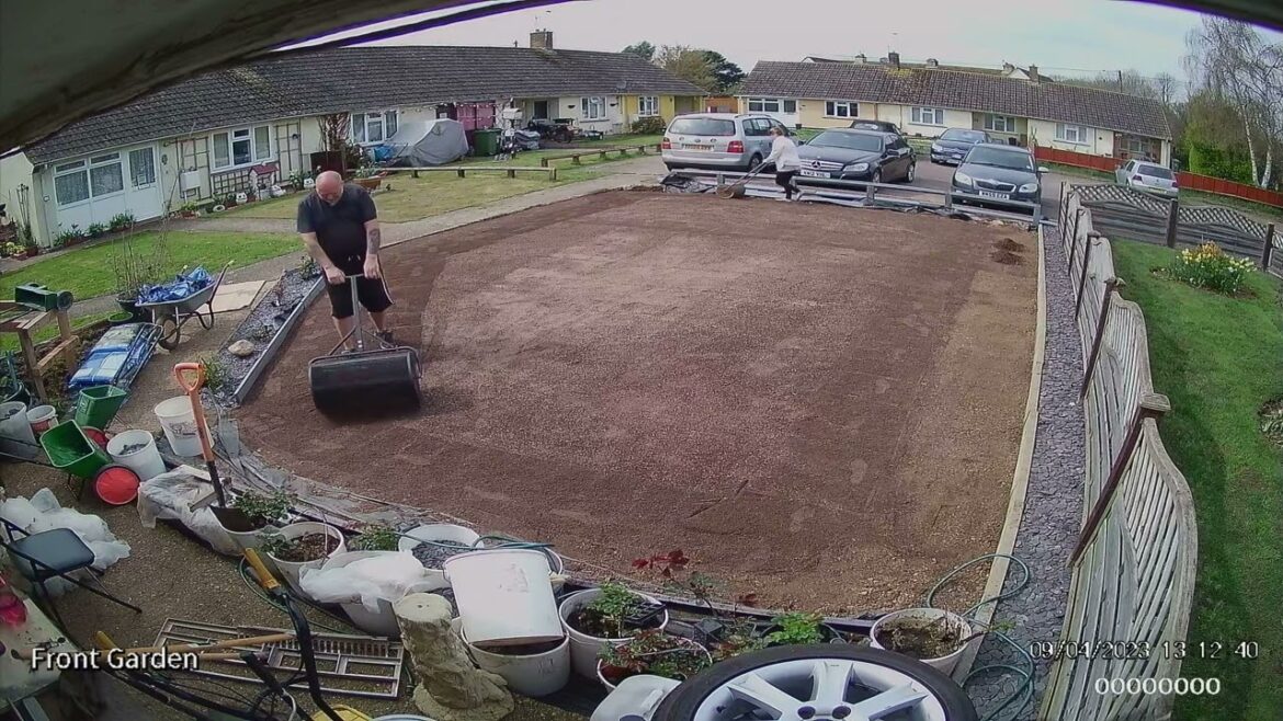 front lawn reno Using #compost spreader on #lawn footage from our cctv