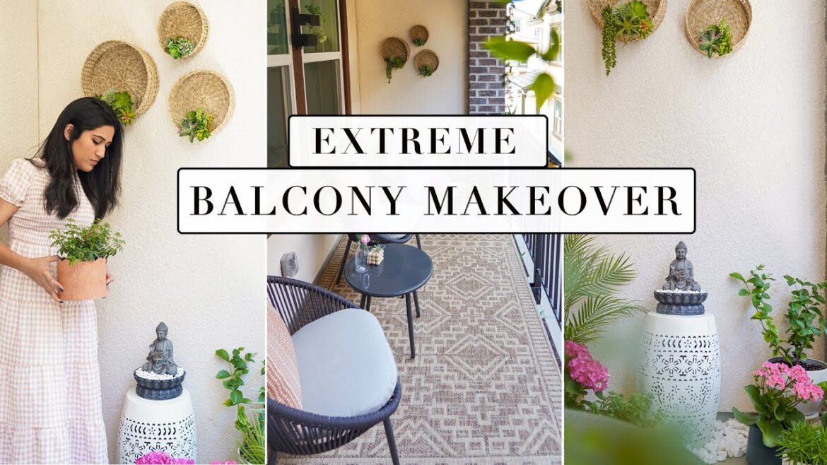 EXTREME BALCONY MAKEOVER! | Modern Boho | Zen Plant Garden | Apartment Friendly | Spring 2023