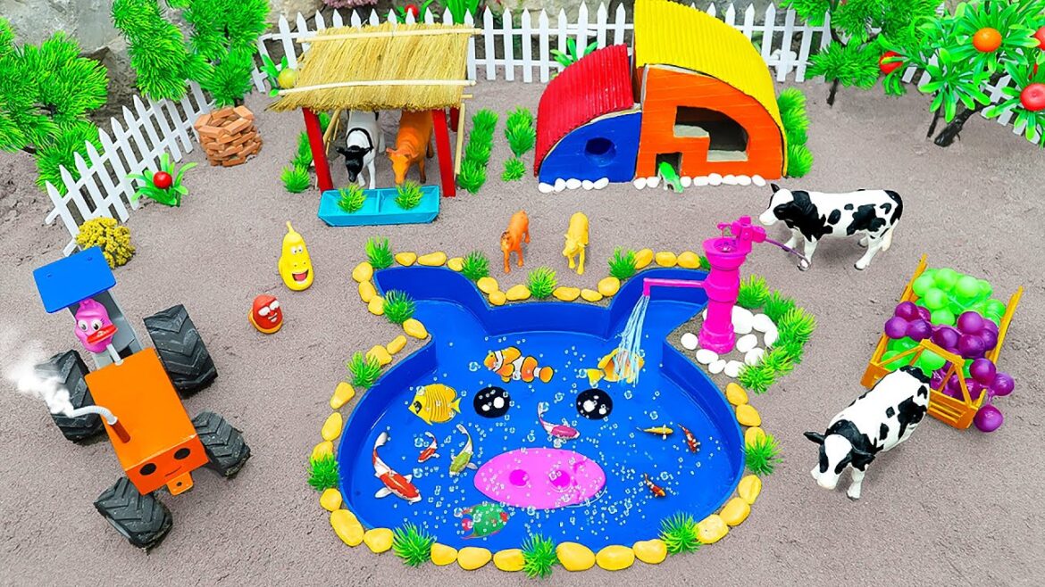 DIY Farm Diorama with Peppa Pig shaped aquarium | House for cow | Supply Water to grow cherry garden DIY Farm Diorama with Peppa Pig shaped aquarium | House for cow | Supply Water to grow cherry garden