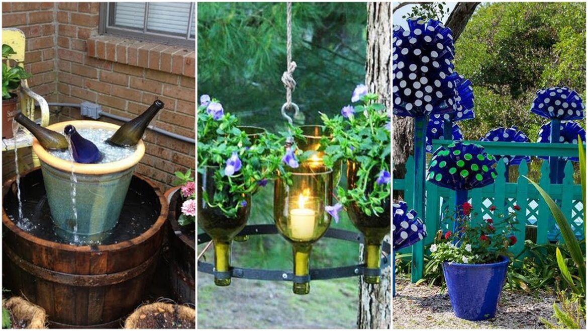 100 Latest Garden Decorating Ideas with Glass Bottles! Garden Ideas Must SEE!