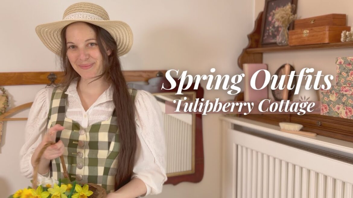 Spring Lookbook 👒 Packing for a weekend at Tulipberry Cottage 🌷 Cottagecore outfits & handmade bags