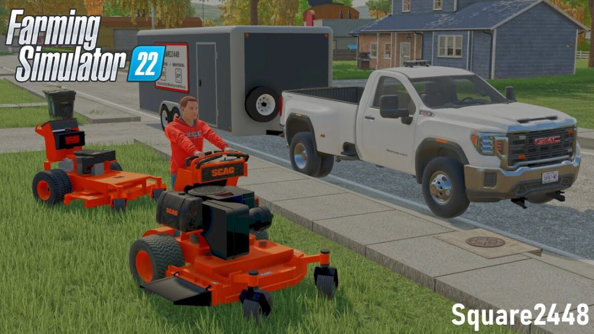 Mowing Lawns With Scag Mowers! | FS22 Landscaping Mowing Lawns With Scag Mowers! | FS22 Landscaping