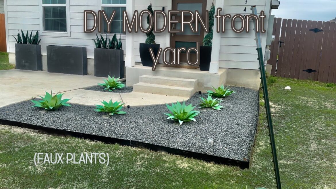 DIY ✨Modern Xeriscape Front Yard✨ ||TRANSFORMATION || FAUX PLANTS 🌱 DIY ✨Modern Xeriscape Front Yard✨ ||TRANSFORMATION || FAUX PLANTS 🌱