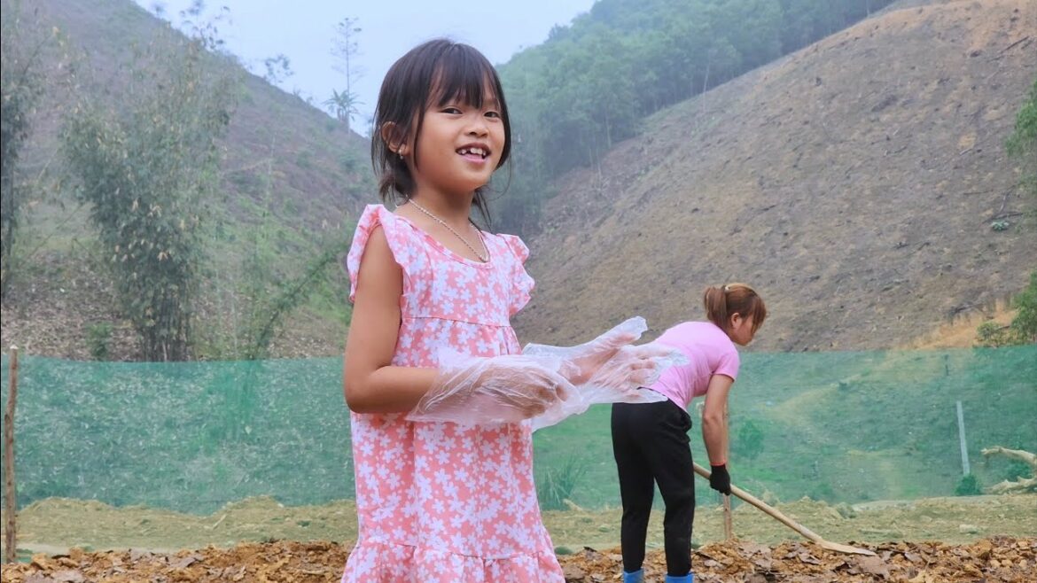 My daughter is happy when gardening with her mother My daughter is happy when gardening with her mother