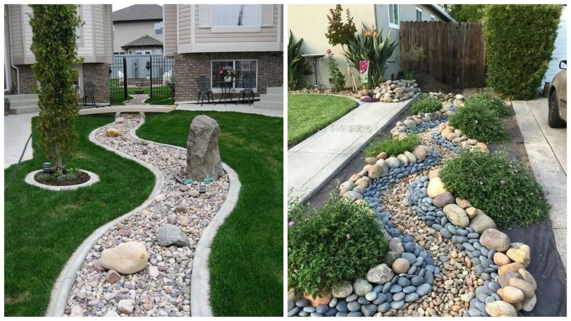 Landscaping ideas: “dry creek”! 45 examples for the garden and courtyard! Landscaping ideas: "dry creek"! 45 examples for the garden and courtyard!