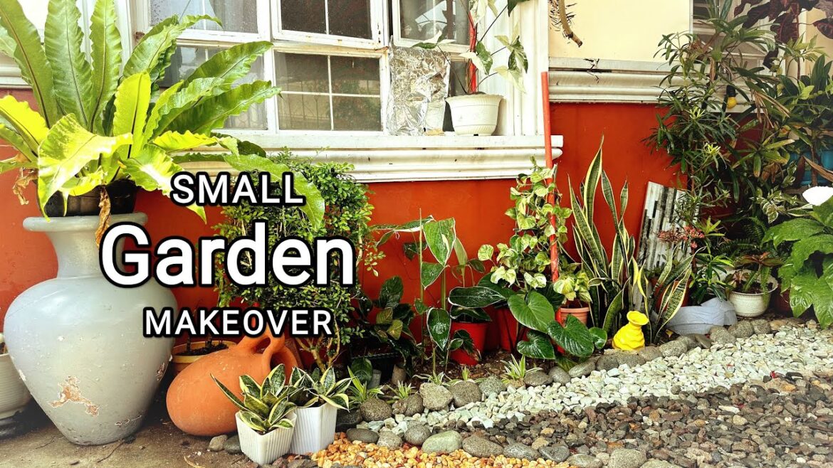 TROPICAL INSPIRED SMALL GARDEN | GARDEN DESIGN IDEA WITH ROCKS FOR FRONT YARD | FREE TIME PROJECT