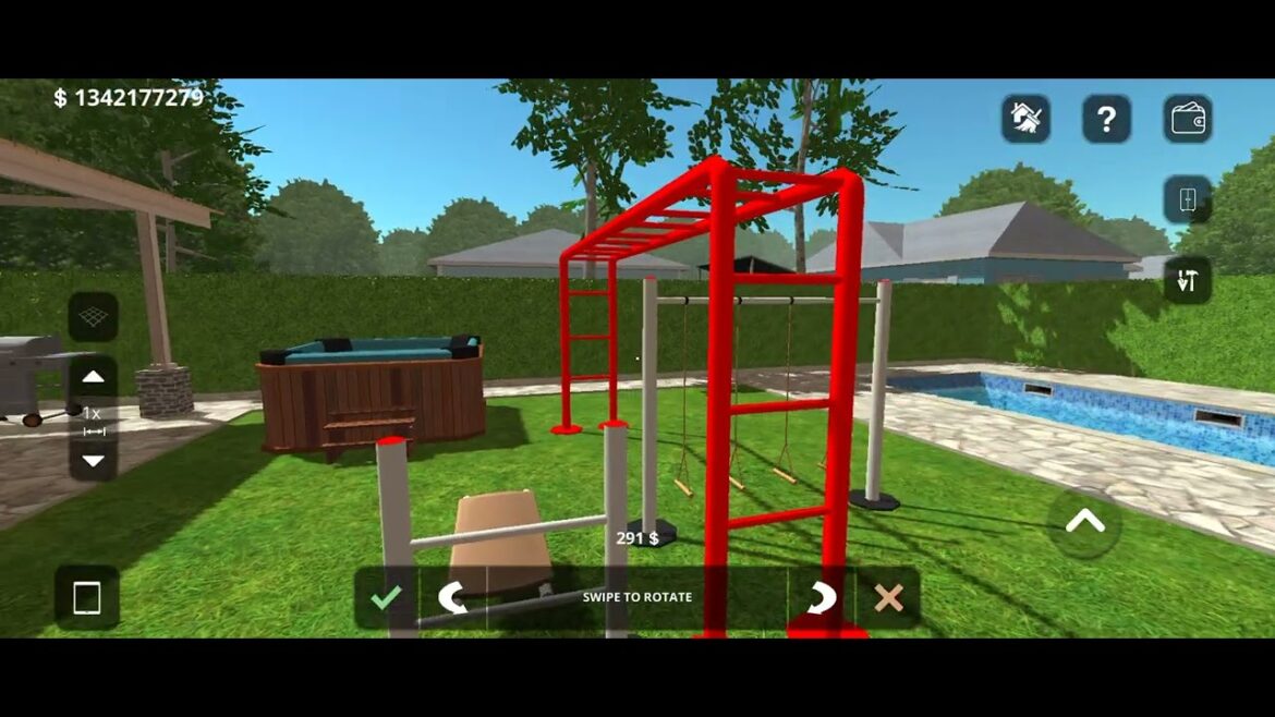 Make a swimming pool🏊 in backyard | Double story house design | Gaming game